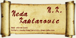 Neda Kaplarović vizit kartica